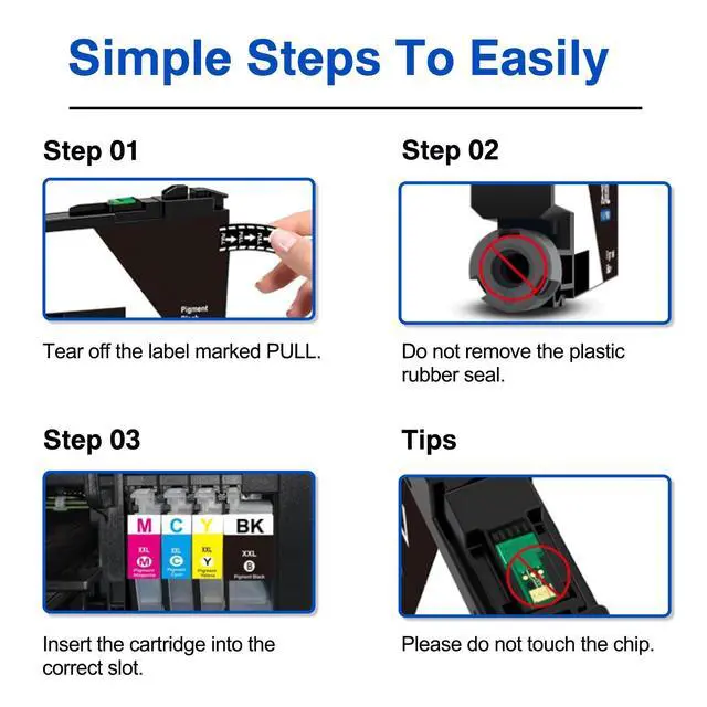Alt view image 7 of 7 - LC103XL High Yield Ink Cartridges 4-Pack (BK/C/M/Y) Replacement for Brother LC101 LC101XL LC103 LC103XL Ink, Work with MFC-J870DW MFC-J6920DW MFC-J6520DW Printer