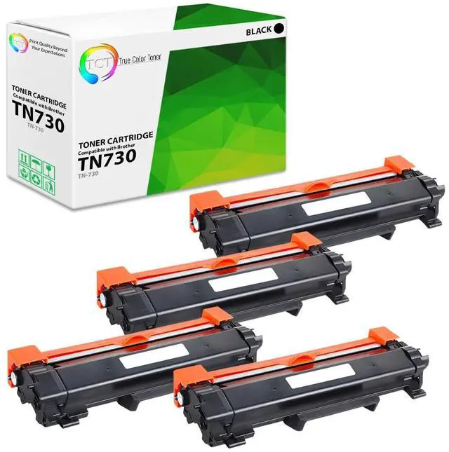 Main image of TN730 Toner Cartridge 4 Pack - Compatible Replacement for Brother TN-730 TN730 Black Works with Brother HL-L2350DW L2370DW L2390DW DCP-L2550DW MFC-L2710DW L2730DW Printers (1,200 Pages)
