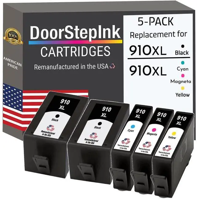 Main image of 910XL 2 Black, Cyan, Magenta & Yellow Remanufactured Ink Cartridge Replacement for HP 910XL Compatible with HP OfficeJet Pro 8025, 8035, 8020, 8010, Pro 8030, 8022e High Yield 5-Pack