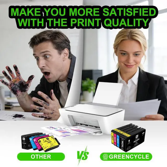 Alt view image 2 of 7 - Compatible for HP 962XL Ink Cartridge Combo Pack 5PK, 962 XL Printer Ink | Upgraded Chip, Black & Color Combo Pack, High Yield, Compatible with Non e Series OfficeJet Pro 9010 9015 9018 9025 Printers