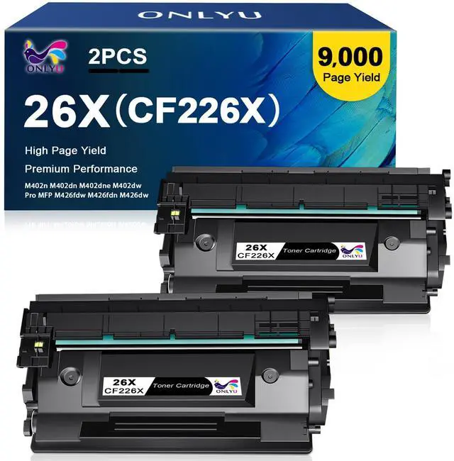 Main image of 26X High Yield Toner Cartridge Replacement for HP 26X CF226X 26A CF226A for HP LaserJet Pro M402n M402dn M402dne M402dw Pro MFP M426fdw M426fdn M426dw Printer Ink (2 Pack, Black)