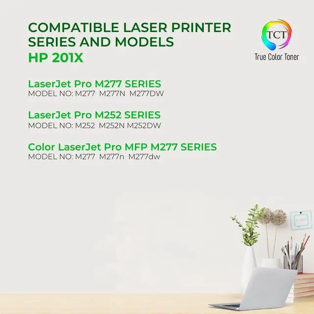 Alt view image 2 of 7 - 201X Toner Cartridge 4 Pack - Compatible Replacement for CF400X CF401X CF402X CF403X High Yield, Works with HP Color LaserJet Pro M252DW M252N MFP M277DW M277N (Black Cyan Magenta Yellow)