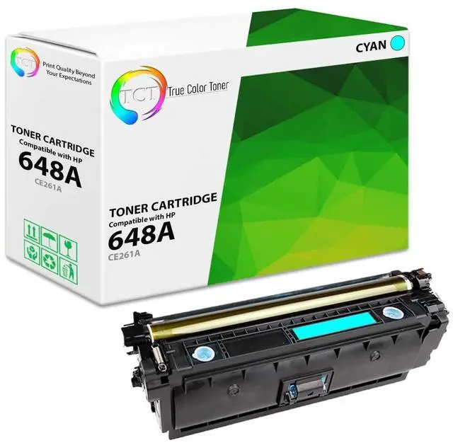 Main image of 648A Cyan Toner Cartridge - Compatible Replacement for HP 648A CE261A Works with HP Color LaserJet CP4520 CP4025 CP4025N CP4025DN Printers (11,000 Pages)