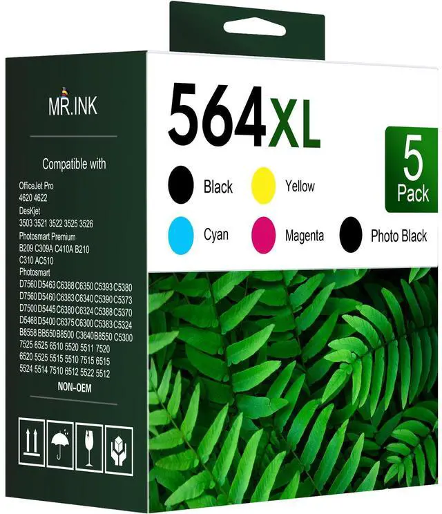 Main image of 564XL Ink Cartridges Combo Pack Replacement for 564 564XL Ink Cartridges Work for Photosmart 6510 5520 5525 6520 7520 5510 7510 7525, Premium C309G C6350 C6340 C6324 C6300 C5393 C5390 C5383(5 Pack)
