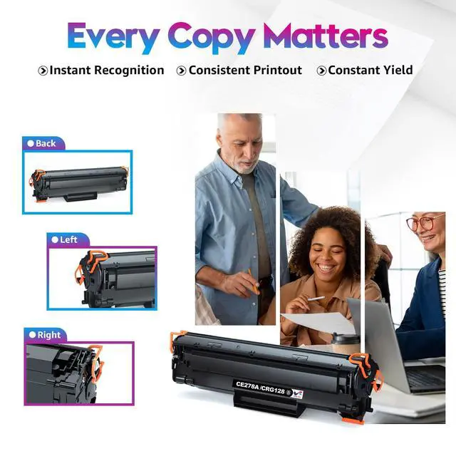 Alt view image 3 of 6 - 78A Toner Cartridge - Black, 2-Pack - Compatible with HP LaserJet 1536dnf, P1606dn, M1536dnf Printers