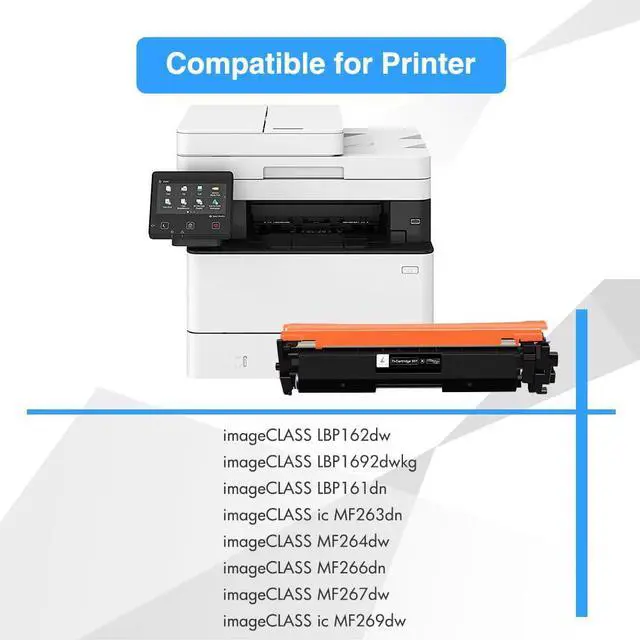 Alt view image 2 of 7 - 051 Black Toner Cartridge Compatible for Canon Toner Cartridge 051 051H CRG051 CRG051H ImageCLASS MF260 MF264dw MF269dw MF267dw MF266dn MF263dn MF264 MF267 MF269 LBP160 LBP162dw LBP161dn Printer 4-PK