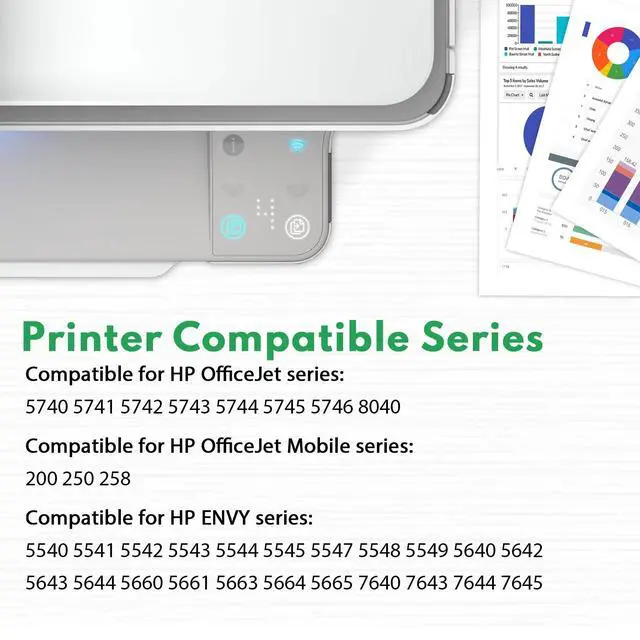 Alt view image 2 of 7 - 62XL Ink Cartridge Combo Pack (2 Pack,1Black/1Tricolor) -LOMENTI Compatible Ink Cartridges Replacement for HP 62 62XL Ink Cartridge for Envy 7640 5540 5642 5660 OfficeJet 250 5740 8040 Printer