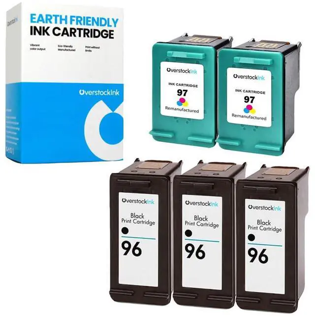 Main image of 96 and 97 Combo Pack Replacement Ink Cartridge for HP Printers (3 Black, 2 Color)