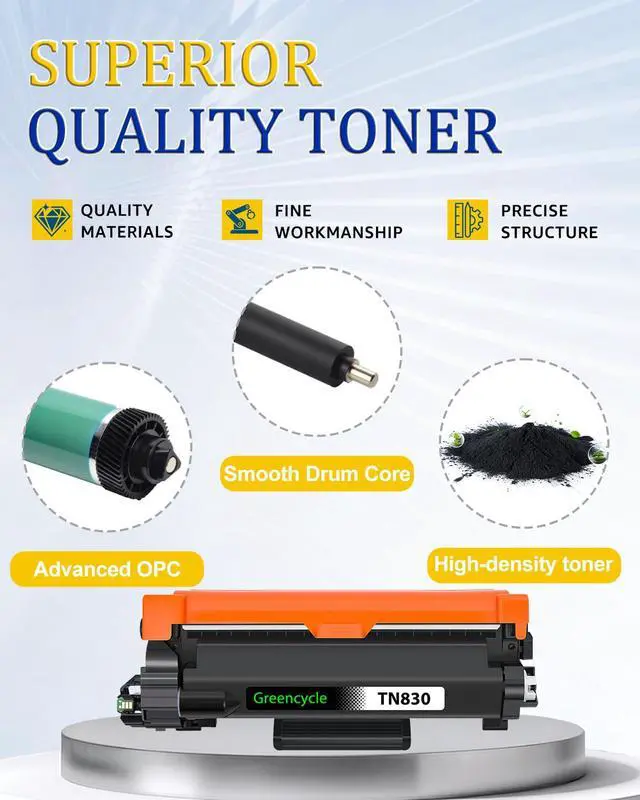 Alt view image 6 of 7 - TN830 Toner Cartridge 2-Pack Compatible Replacement for Brother TN 830 TN-830 Black Toner Use with DCP-L2640DW HL-L2400D HL-L2405W HL-L2460DW HL-L2480DW MFC-L2820DW L2820DWXL Printer