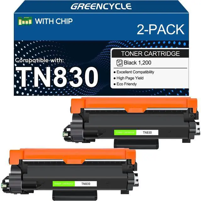Main image of TN830 Toner Cartridge 2-Pack Compatible Replacement for Brother TN 830 TN-830 Black Toner Use with DCP-L2640DW HL-L2400D HL-L2405W HL-L2460DW HL-L2480DW MFC-L2820DW L2820DWXL Printer