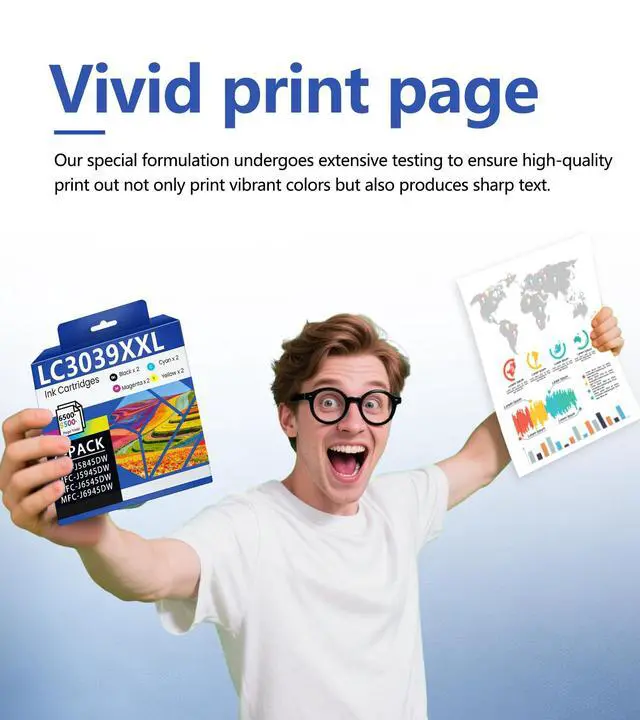 Alt view image 5 of 7 - LC3039 LC3039XXL (8Pack, 2BK/2C/2M/2Y) Ink Cartridges High Yield Replacement for Brother LC3039BK LC3039C LC3039M LC3039Y Ink Cartridges MFC-J5845DW MFC-J6945DW MFC-J6545DW MFC-J5945DW Printer