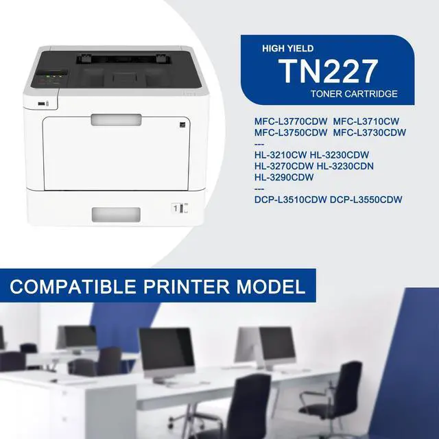 Alt view image 2 of 6 - 1 Pack TN227 Yellow Toner Cartridge High Yield Compatible TN227 Replacement for Brother MFC-L3770CDW L3710CW L3750CDW HL-3210CW 3270CDW 3290CDW DCP-L3510CDW L3550CDW Printer