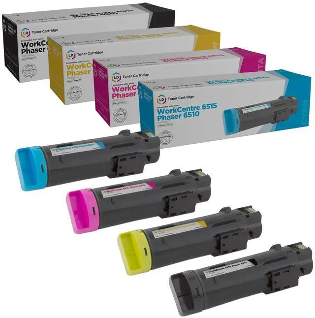 Main image of Products Compatible Toner Cartridge Replacement for Xerox Phaser 6510 & WorkCentre 6515 High Yie (Black, Cyan, Magenta, Yellow, 4-Pack) Compatible with Printer