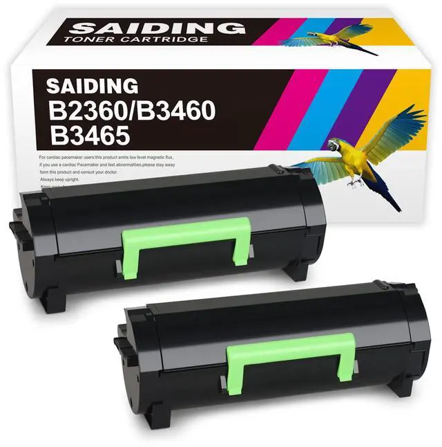 Main image of B2360dn M11XH B3460 Black Toner Cartridge Compatible with Dell B2360 | B2360dn B2360d B3460dn B3465dn B3465dnf B3465dnf MFP Printer (2 Black)