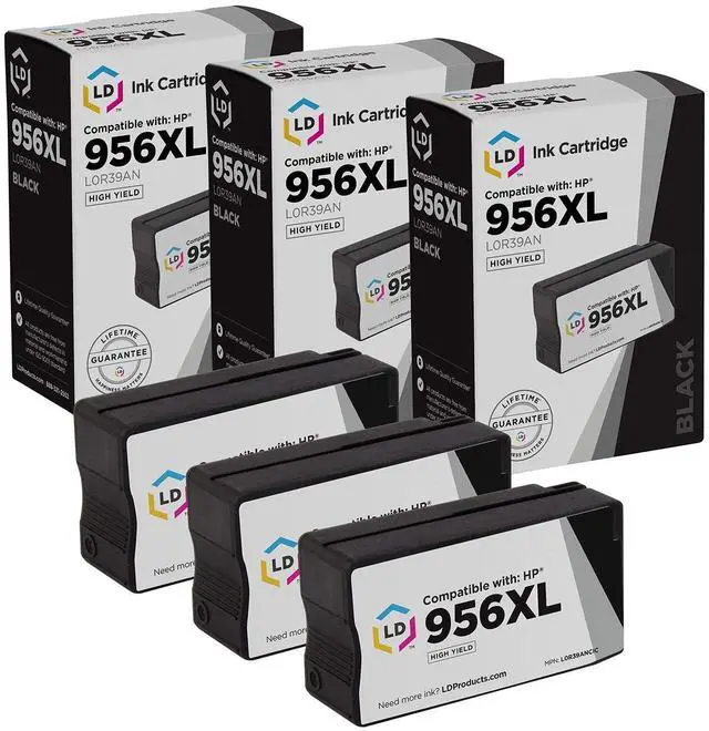 Main image of Products Compatible Ink Cartridge Replacement for HP 956XL 956 XL L0R39AN High Yie (Black, 3-Pack) for use in OfficeJet Pro 7720, 7730, 7740, 8200, 8210, 8216, 8218, 8700, 8716, 8718, 8719, 8720