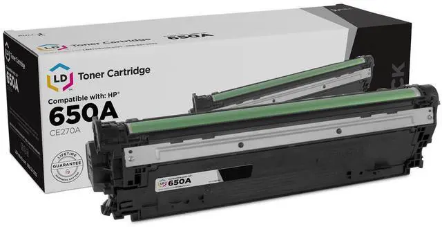 Main image of Products Remanufactured Toner Cartridge Replacement for HP 650A CE270A (Black) for use in Color LaserJet Enterprise: CP5525, CP5525dn, CP5525n, CP5525xh, M750dn, M750n, and M750xh