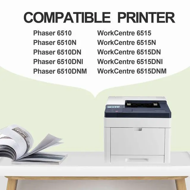 Alt view image 2 of 5 - 6510 6515 Extra High Capacity 4-Color Set Compatible 106R03480 106R03477 106R03478 106R03479 Toner Cartridge Replacement for Xerox Phaser 6510 WorkCentre 6515 Printer Toner (BK/C/M/Y)