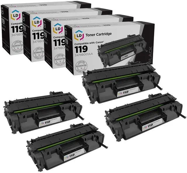 Main image of Products Compatible Toner Cartridge Replacement for Canon 119 (4 Pack - Black) for use in LBP251dw, LBP253dw, LBP6300dn, LBP6650dn, LBP6670dn, M6160dw, MF414dw, MF416dw, MF419dw, MF5850dn