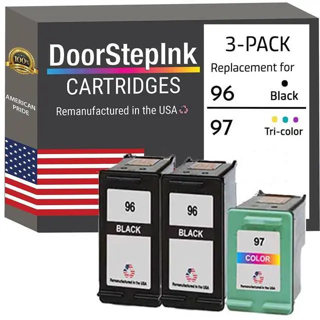 Main image of 96 2 Black & 97 Tri-Color Remanufactured Ink Cartridge Replacement for HP 96 (C8767WN) & HP 95 (C9363) - Compatible with DeskJet 5740/5940/6520/6540/6620/6830v Standard Yield 3-Pack