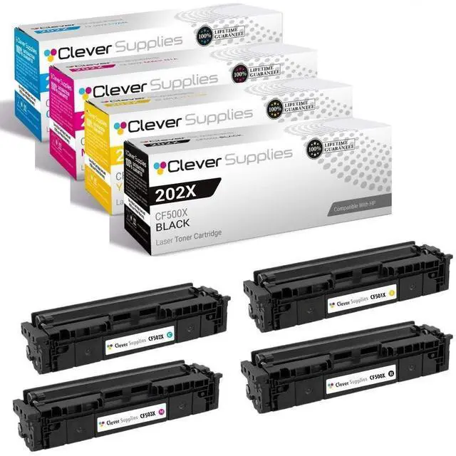 Main image of CS Replacement Toner Cartridge Compatible with HP 202X CF500X Black CF501X Cyan CF503X Magenta CF502X Yellow Pro MFP M281fdw M254dw M281dw M254dn M254nw M281fdn M281cdw M280nw M281 4 Color Set