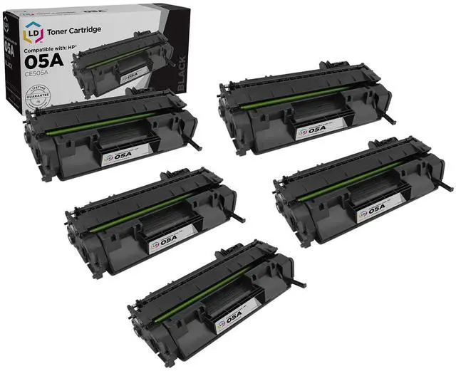 Main image of Products Compatible Toner Cartridge Replacements for HP 05A HP05A CE505A for use in HP LaserJet P2035, P2035n, P2055d, P2055dn & P2055X (Black, 5-Pack)
