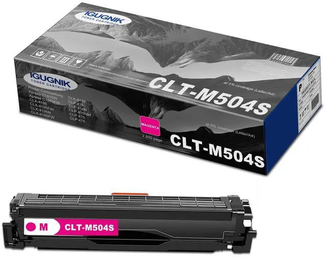 Main image of 1-Pack CLT-M504S (SU296A) High Yield Magenta Toner Cartridge(with chip), Replacement for Samsung CLT-M504S (SU296A) for Xpress C1810W C1860FW CLX-4195 4195FW 4195N 4195FW 4170 CLP-415 415N Printer