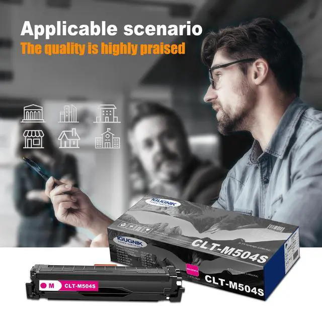 Alt view image 6 of 6 - 1-Pack CLT-M504S (SU296A) High Yield Magenta Toner Cartridge(with chip), Replacement for Samsung CLT-M504S (SU296A) for Xpress C1810W C1860FW CLX-4195 4195FW 4195N 4195FW 4170 CLP-415 415N Printer