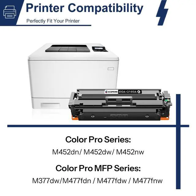 Alt view image 2 of 5 - 410A CF410A Black Toner Cartridge Replacement for HP 410A CF410A Color Pro MFP M477fdn M477fdw M477fnw; M452dn Printer Ink (2Pack)