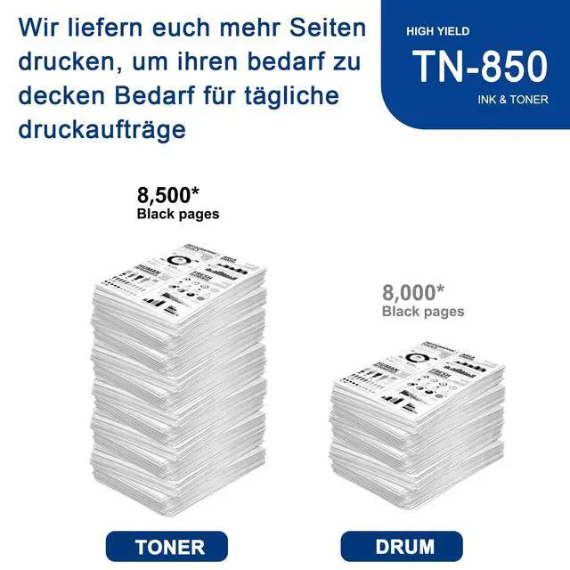 Alt view image 3 of 6 - 1 Pack TN850 TN-850 High Yield Black Toner Cartridge Compatible TN850 Replacement for Brother DCP-L5500DN L5600DN MFC-L6700DW L6750DW L5700DW L5800DW L5900DW L6800DW HL-L6200DW/DWT L6250DW Printer