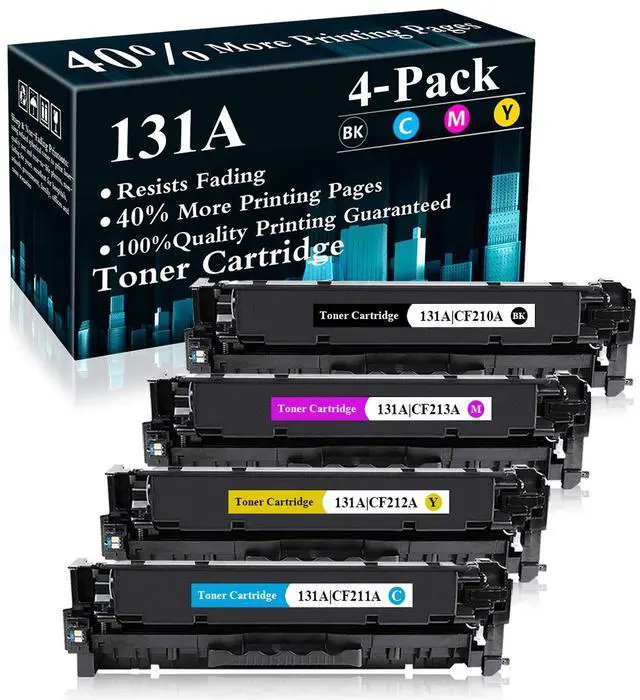 Main image of 4 Pack (BK/C/M/Y) 131A | CF210A CF211A CF212A CF213A Remanufactured Toner Cartridge Replacement for HP Color Laserjet Pro M251n(CF146A) M251nw(CF147A) M276n(CF144A) M276nw(CF145A) Printer