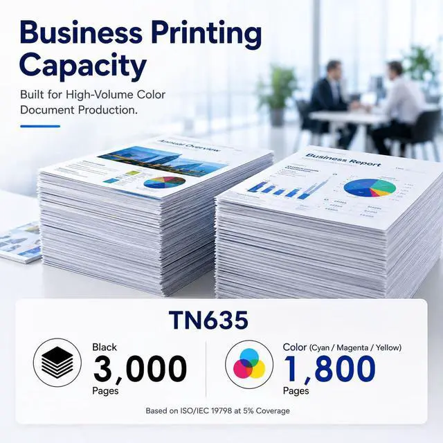 Alt view image 4 of 7 - TN 635 Toner for Brother tn635 Toner Cartridge TN 635XL 635XXL TN635XL TN635 XL XXL for HL-L8430CDW L8430CDWT L8570CDW MFC-L8730CDW L8930CDW L8970CDW EX575 Printer Black
