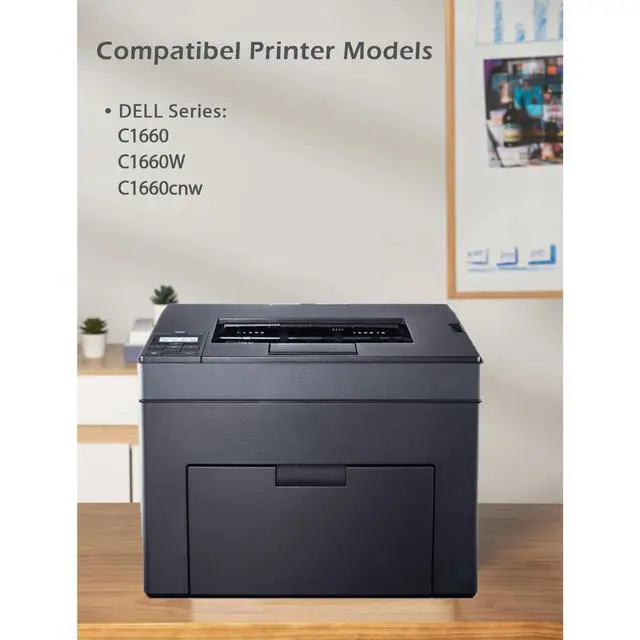 Alt view image 2 of 7 - C1660 Toner Cartridge Replacement for 4G9HP DWGCP V3W4C V53F6 Toner Compatible with Dell C1660 C1660W C1660cnw Printer (Black Cyan Magenta Yellow, 4 Pack)