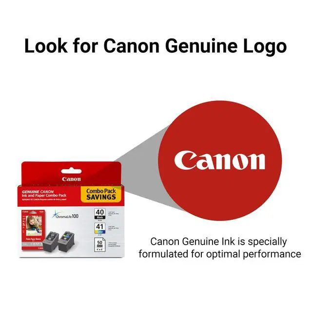 Alt view image 4 of 7 - PG-40/CL-41 Genuine Black Ink and Color Cartridge Value Pack with 50-Sheet Photo Paper, Compatible with iP2600/1800/1700/1600, MX310/300, MP470/460/450/210/170/160/150/140/180/190, JX200/210P