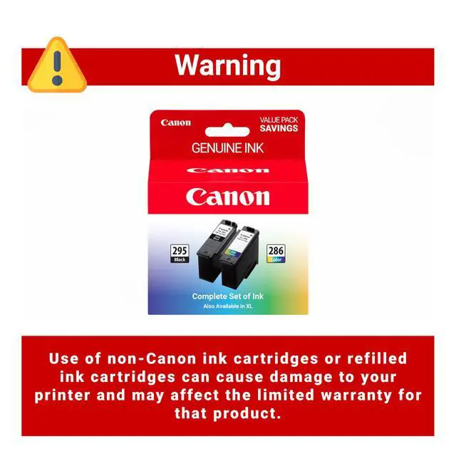Alt view image 4 of 7 - PG-295 / CL-286 Genuine Ink Value Pack (2 Cartridges), Compatible with TR7120, TS6520, TS4320