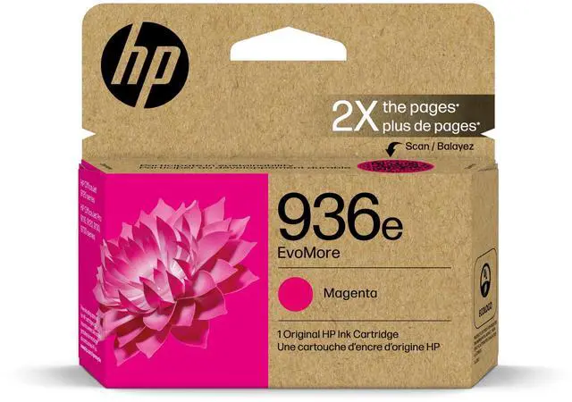 Main image of 936e Magenta EvoMore Ink Cartridge | Works with OfficeJet 9120, Pro 9100, Wide Format 9700 | Carbon Neutral | 4S6V4LN