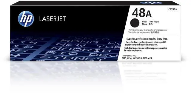 Main image of 48A Black Toner Cartridge | Works LaserJet Pro M15, M16 Series, LaserJet Pro MFP M28, M29 Series | CF248A