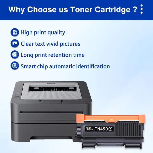 Alt view image 5 of 7 - TN450 Black 3-Pack High Yield Toner Cartridge Compatible Brother TN-450 TN 450 Replacement for HL-2240 HL-2270DW HL-2280DW MFC-7360N MFC-7460DN MFC-7860DW IntelliFax 2840 2940 Printer