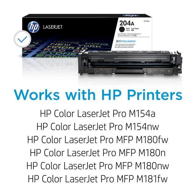 Alt view image 2 of 7 - 204A Black Toner Cartridge | Works Color LaserJet Pro M154 Series, Color LaserJet Pro MFP M180, M181 Series | CF510A