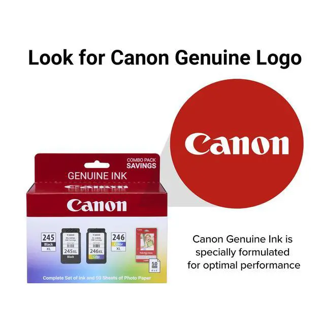 Alt view image 5 of 7 - PG-245 XL / CL-246 XL Genuine Ink Value Pack (2 Cartridges) with 50-Sheet Photo Paper, Compatible with iP2820, MG2420/2924/2920/3020/2522/2525, MX492, TS3120/302/302a/202/202a/4520/3320