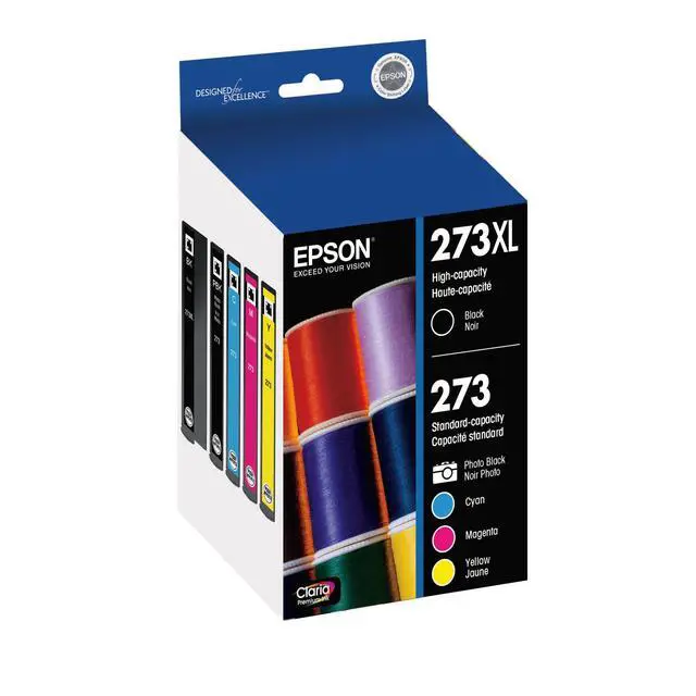 Alt view image 2 of 4 - 273 Claria Ink High Capacity Black & Standard Color Cartridge Combo Pack (T273XL-BCS) Works with Expression Premium XP-520, 600, 610, 620, 800, 810, 820