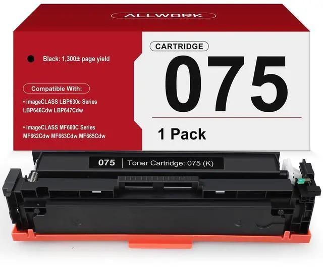 Main image of 075 Black Toner Cartridge Compatible Replacement for Canon Cartridge 075 075H Black Works for Canon imageCLASS MF662Cdw MF663Cdw MF665Cdw LBP646Cdw LBP647Cdw MF660 LBP640 Printer Series Ink (1 Pack)