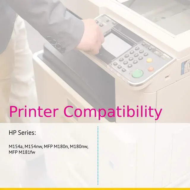 Alt view image 5 of 6 - CS Replacement Toner Cartridge Compatible with HP 204A CF510A Black CF511A Cyan CF513A Magenta CF512A Yellow Color Pro MFP M180 MFP M180nw MFP M180n MFP M181fw MFP M154a 4 Color Set