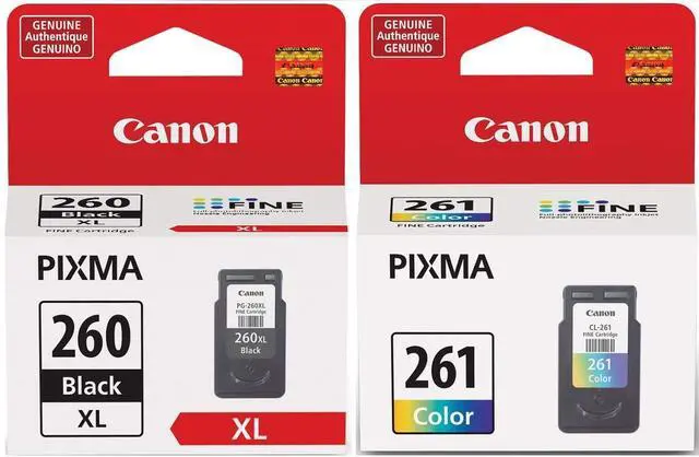 Main image of PG-260 XL Black Ink Cartridge + CL-261 Color Ink Cartridge (Retail Packaging)