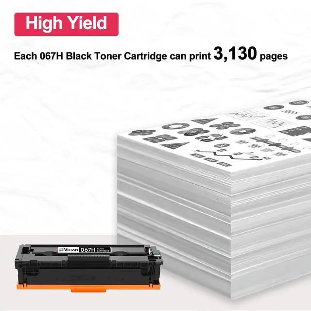 Alt view image 3 of 6 - 067H Black Toner Cartridge 2 Pack Replacement for Canon 067 067H Black imageCLASS LBP633Cdw MF656Cdw LBP632Cdw MF653Cdw MF654Cdw Printer Ink