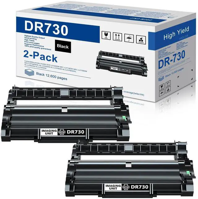 Main image of DR-730 Drum Unit (2-Pack, Black) Replacement for Brother DR730 Compatible with MFC-L2710DW MFC-L2750DW HL-L2395DW HL-L2370DW HL-L2350DW HL-L2390DW DCP-L2550DW Printers | Not Toner