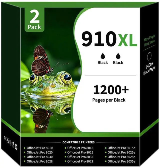 Main image of 910XL 910 Ink Cartridges High Yield (2-Pack, Black) Compatible Replacement for 910XL Ink Cartridges for OfficeJet Pro 8015e 8025e 8028e 8035e 8020 8015 8025 8010 8035 8030 8028 8022 Printer