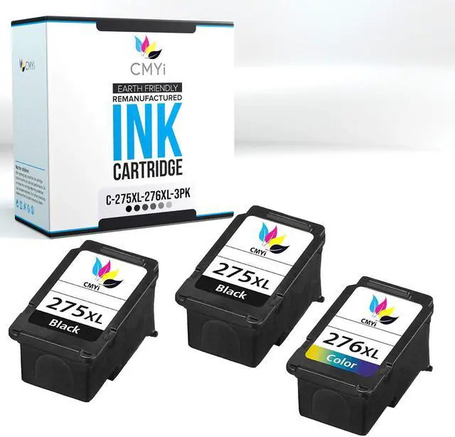 Main image of PG-275XL CL-276XL High Yield Replacement Ink Cartridges for Canon PIXMA TR4720, TR4722, TS3520 3-Pack Printers (2 Black, 1 Color)