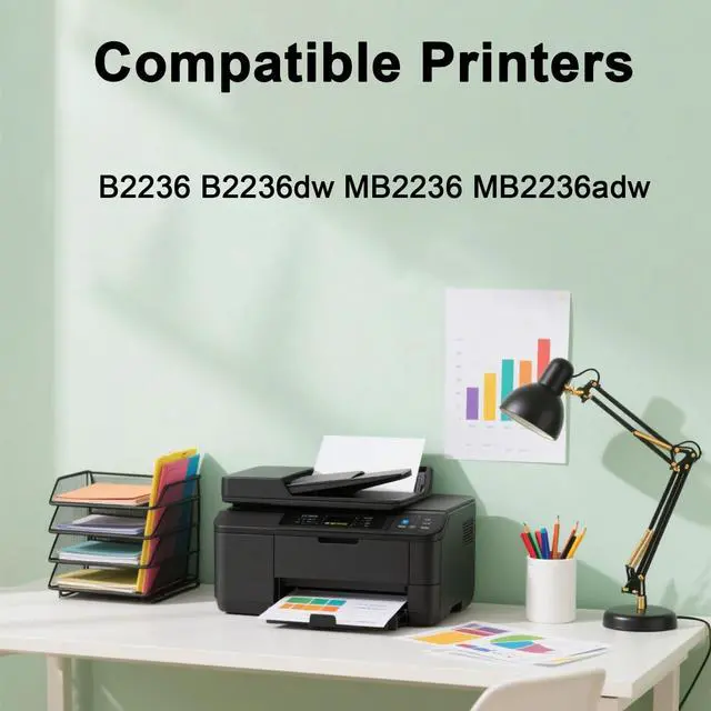 Alt view image 4 of 7 - 1 Pack B221000 Black Toner Cartridge Works for Lexmark B2236 B2236dw MB2236 MB2236adw Printer (with Chip)