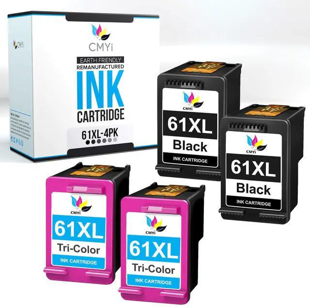 Main image of Replacement 61XL Printer Ink Cartridges Combo Pack for HP DeskJet 2050A, 2510, 2511, 2512, 2514, 2540, Envy 4500, 4501, 4502, 4503, 4504, 4505, 4506, 4507, 4508, 4509 Printers (2 Black, 2 Color)