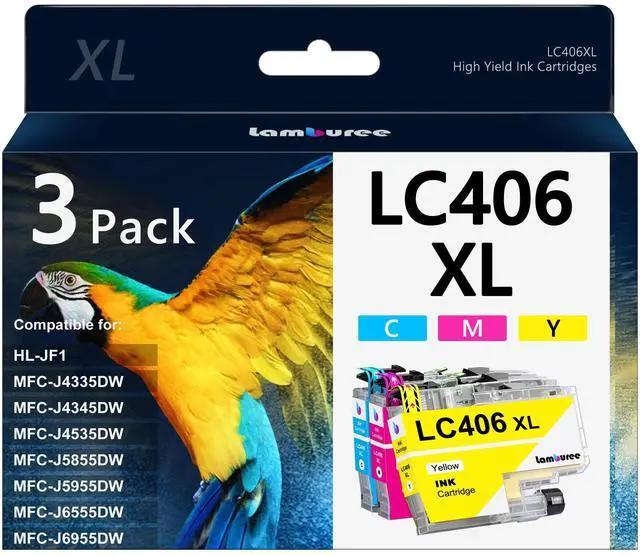 Main image of LC406XL Ink Cartridges with High-Yield Replacement for Brother LC406 XL Work with MFC-J4335DW MFC J4535DW MFC-J5855DW MFC-J5955DW MFC-J6555DW MFC-J6955DW Printers (Cyan Magenta Yellow, 3 Pack)